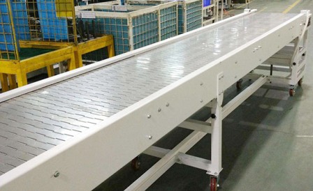 客戶推薦不銹鋼鏈板輸送機廠家，不銹鋼板鏈輸送線，鍍鋅鏈板輸送機